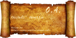 Oszkó Anetta névjegykártya